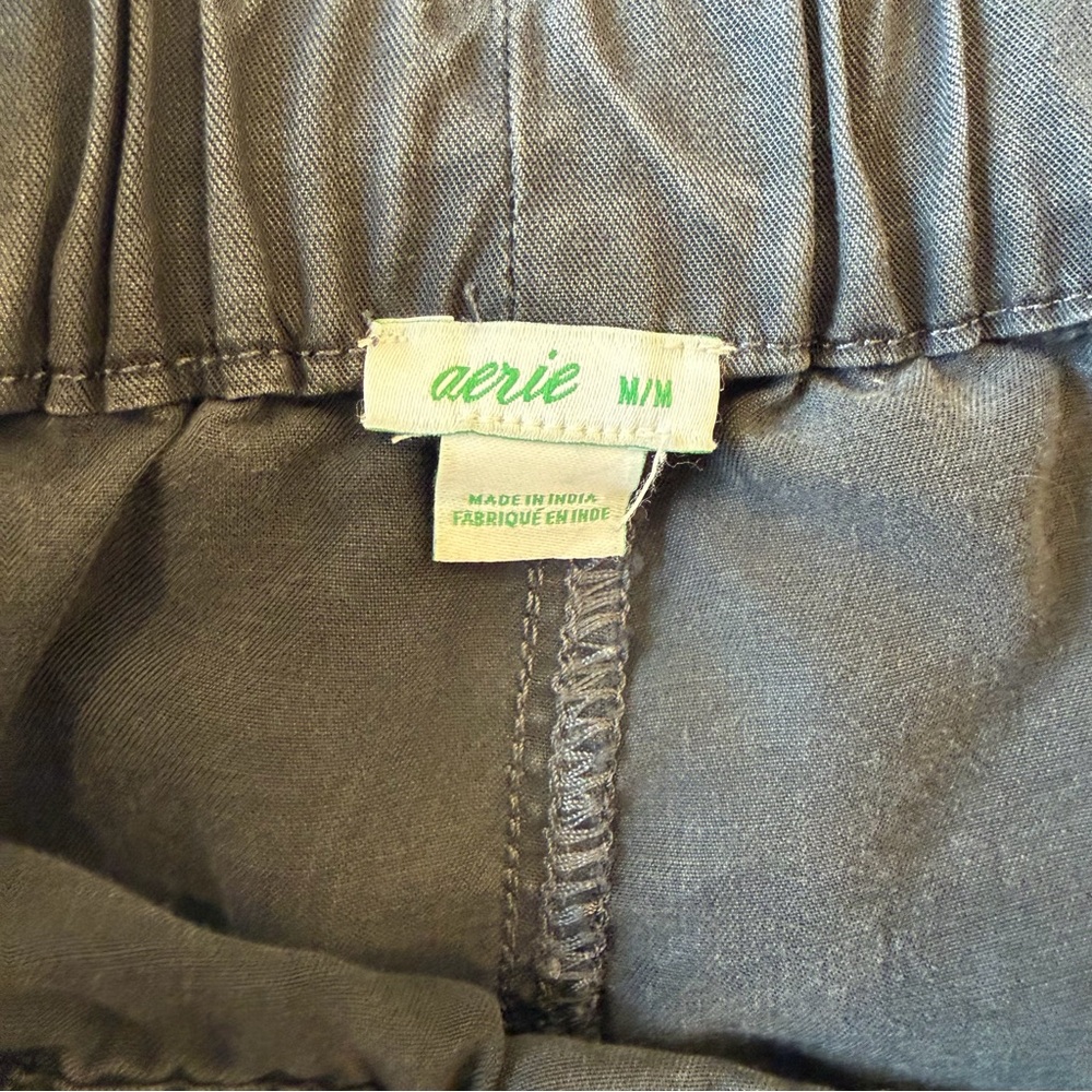 Aerie Black Paperbag Waist Tie Shorts Size M - Picture 2 of 7